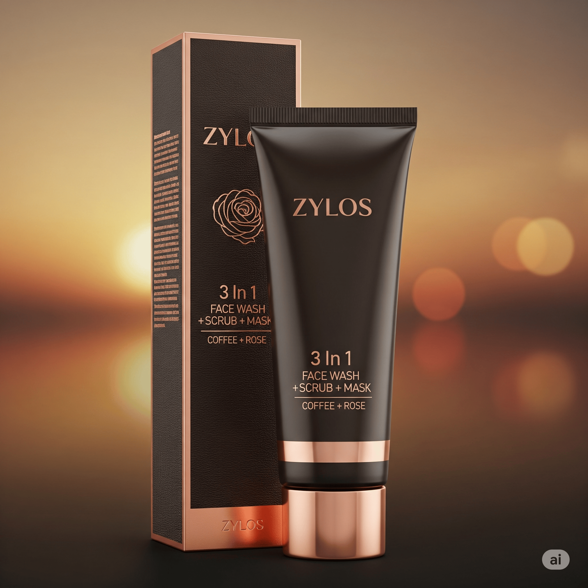 Multi-tasking innovative formula. With Rose Extract & Coffee. Vegan| Cruelty Free| Paraben Free. Cleansing - Scrubbing - Whitening.