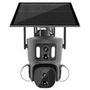 Newly 2K 4MP WIFI 4G SIM Card GSM LTE PTZ CCTV Solar Dual Lens 4G Camera