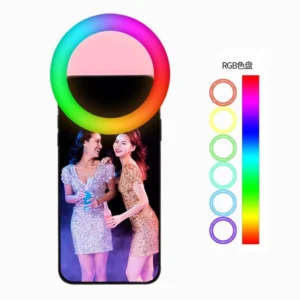 Led RGB Clip on Selfie Vlog Ring Light for Smart Phone