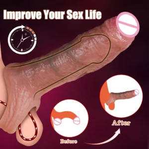 Condom Sleeve Silicone Cock Ring Gode Reusable Dildo Penis Enlargement Extender