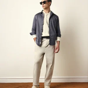 Blue Solid Slim-Fit Casual Shirt with Button-Down Collar