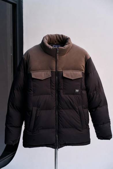 Solid Padded Winter Jacket For Men